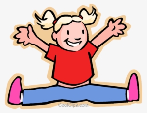 Little Girl Jumping For Joy Royalty Free Vector Clip - Joy Clipart #4180934
