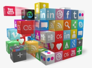 Social Media Flying Cubes Concept 1png #4183535