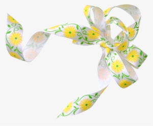 Small Yellow Flower Ribbon Png Transparent - Shoelace Knot #4184033