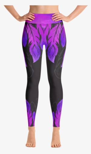 Purple Feather Yoga Leggings #4184969