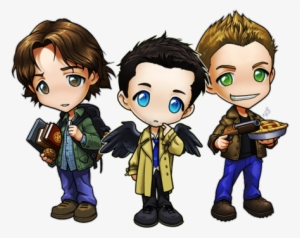 27 Images About Supernatural On We Heart It - Sam Dean And Castiel Cartoon #4185185