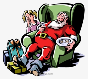 Santa Sleeping In A Chair Royalty Free Vector Clip - Santa Sleeping #4185819