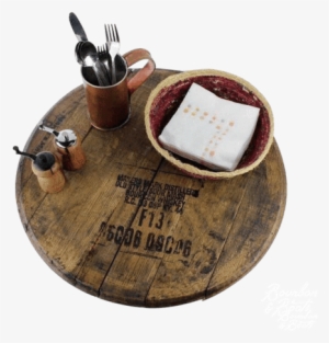 Reclaimed Barrel Top Wooden Lazy Susan - Barrel #4185821