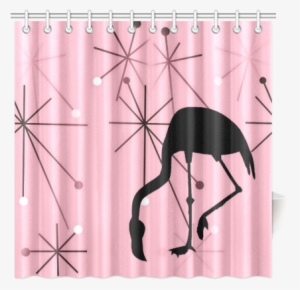 Midcentury Modern Atomic Starburst Flamingo Pink Shower #4186159