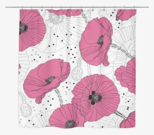 Delicate Pink Poppy Shower Curtain - Poppy Shower Curtain #4186234