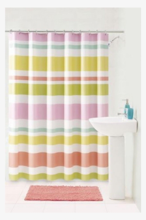 Ended - Mon-tex Mills Ltd Pastel Stripe Shower Curtain Multi #4187214