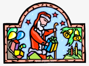 Papai Noel Entregando Presentes Livre De Direitos Vetores - Cartoon #4187505