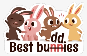 Best Buddies Bunny Punny Puns Rabbits - Cartoon #4188285