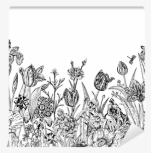 Seamless Floral Border - Shakespeares Gärten - Pflanzkarten Für Das Gartenbeet #4188796