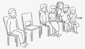 People Sitting In Chair Drawing #4189541