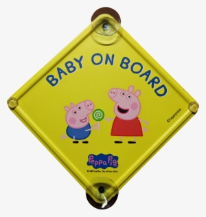 Sunshine Yellow Peppa Baby On Board Car Sign - Cartoon #4189600