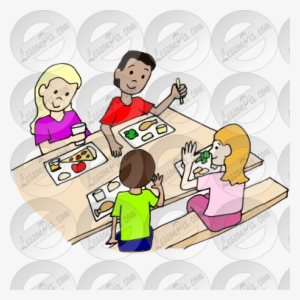 Lunch Table Picture For Classroom / Therapy Use - Lunch Table Clipart #4189815