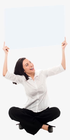 Girl Holding Banner Png Background Stock Photo - Girl Holding Banner Png #4190800