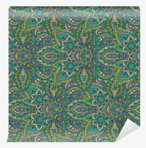 Vector Seamless Pattern With Henna Mehndi Floral Elements - Wall #4190918