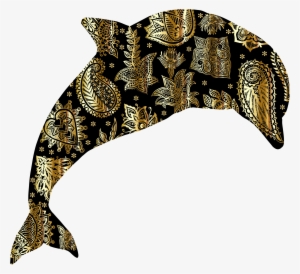This Free Icons Png Design Of Gold Floral Pattern Dolphin #4192342