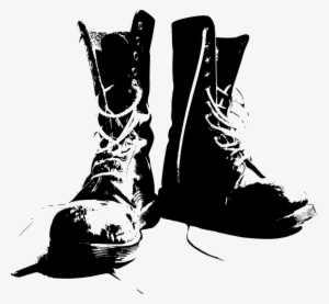 Illustration Of A Pair Of Gray Boots On A White Background - Combat Boots Clip Art #4193042