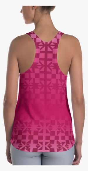 Pink Square And Triangle Pattern Women's Racerback - Shirt #4193608