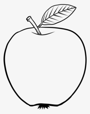Apple Png Black And White - Apple Coloring Page #4193609