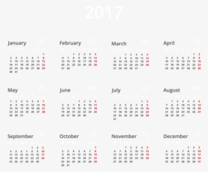 2017 European Calendar Png Image - 2019 Calendar Printable One Page #4194374