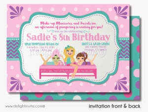 Spa Party Sleep Over Birthday Invitations - Sleepover #4196018