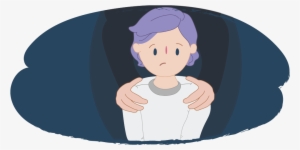 Kid Looking Worried With Adult's Hands On Shoulders - Child #4196803