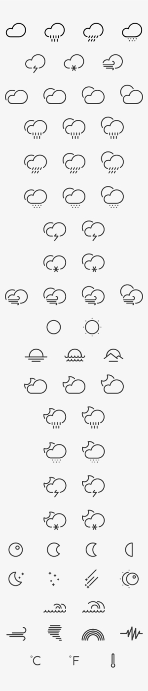 Cute Weather Line Icons Vector Material - Weather Icon Png Material #4197202