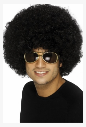 70s Funky Afro Wig Black 120g Smiffys #4197553