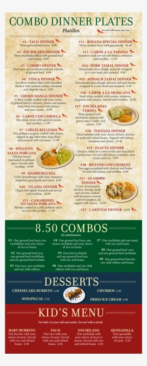 Mexican Food Takeout Menu #4198379