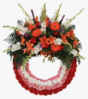 Corona Con Aro De 75cm Con 5 Filas De Clavel Y Cabezal - Diameter #4199658