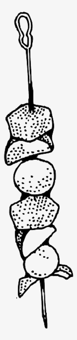 Food, Meat, Kebob - Kebab Clipart Black And White #420042