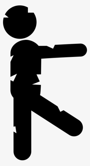 Walking Zombie Man Silhouette From Side View - Icon #420068