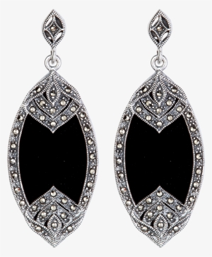 Large Marcasite Oval Earrings #420135