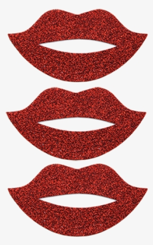 Red Glitter Lips Rhinestone Sticker - Glitter Lips Stickers #421039