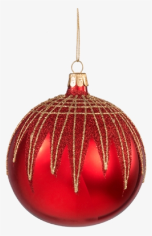 Glass Ornament Red With Glitter Roof - Red #421508