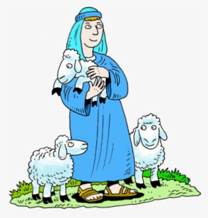 Standing Shepherd In Blue Robe Shepherd Clip Art Christart - Shepherds And Sheep Clipart #421980