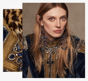 Woman Wearing Multi-tiered Drop Earrings Accented With - Girl #423627