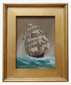 Oil On Wood Clipper Tall Ship Full Sail Painting Signed - Windjammer #424295 Oil On Wood Clipper Tall Ship Full Sail Painting Signed - Windjammer #424295