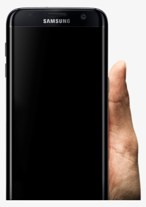 Hand Holding Up Galaxy S7 Edge Against High Contrast - Smartphone #425687