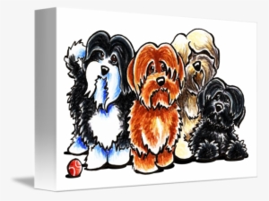 "four Havanese" By Off-leash Art™ - Four Havanese Mugs #426010