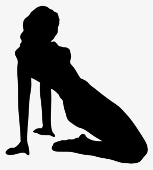 Pregnant Woman With Umbrella - Sit Up Silhouette Png #427552