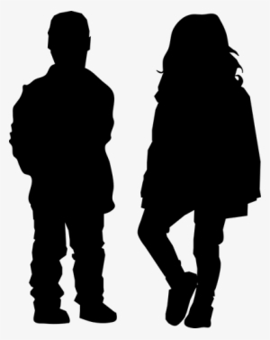 Boy And Girl Silhouette Public Domain Vectors - Human Silhouette Walking Png #427687