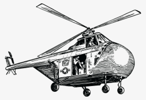 Free Clipart Of A Military Rescue Helicopter - Helicopter Clipart #428328
