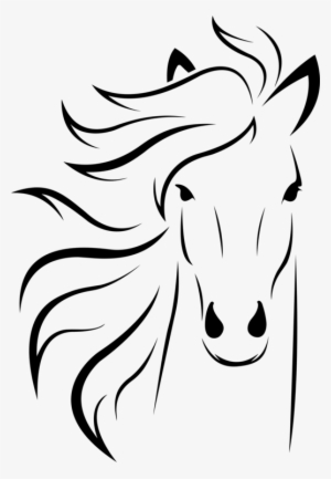 Horse Drawing Animal Face Silhouette - Horse Face Clipart #428770