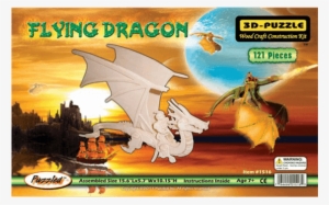 Flying Dragon 3-d Puzzle - Puzzled Flying Dragon Wooden 3d Puzzle Construction #428797