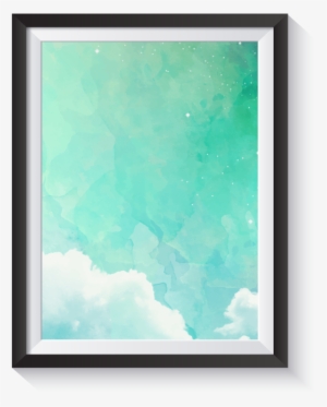 Copy Of Above The Sky No Text Blue Watercolor Minimal - Watercolor Painting #429030