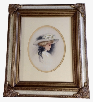 B Brown, Watercolor Painting Victorian Lady Portrait - Watercolor Painting #429631