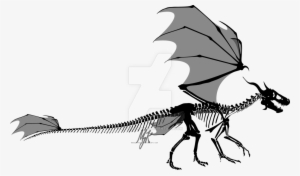 Dragon Skeleton Silhouette By Messyartwok - Dragon Skeleton Silhouette #429632