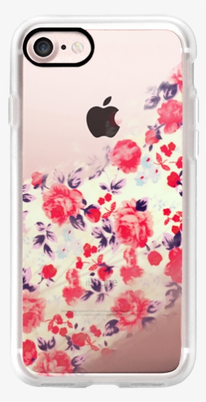 Casetify Iphone 7 Classic Grip Case - Helles Rotes, Lila Und Rosa Blumenmuster Geschenkpapier #429941
