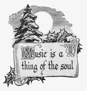 Christmas Clip Art Scroll With Winter Scene - Merry Christmas Music Clip Art #4200944