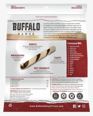 Buffalo Range All Natural Jerky Twist Rawhide Chews #4200949